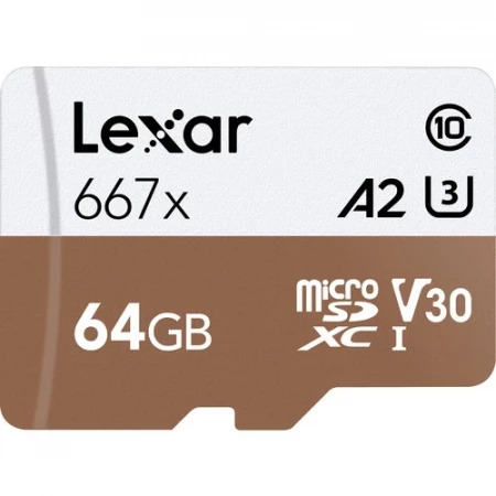 Lexar 64GB Professional 667x microSDXC UHS-I Memory Card